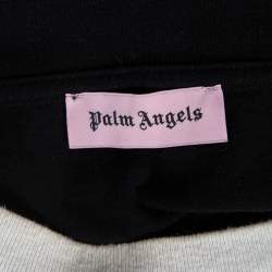 Pre Owned Palm Angels Black & White Cotton Thinking Skull Printed Round Neck T-Shirt L