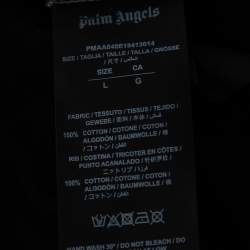 Pre Owned Palm Angels Black & White Cotton Thinking Skull Printed Round Neck T-Shirt L