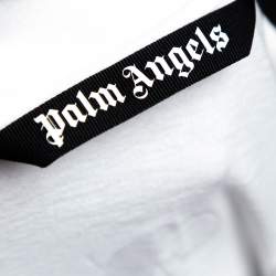 Palm Angels White Logo Printed Cotton Oversized T-Shirt M