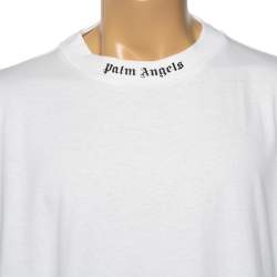 Palm Angels White Logo Printed Cotton Oversized T-Shirt M