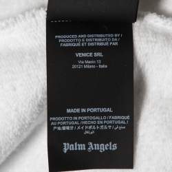 Palm Angels White Hong Kong Sprayed Logo Printed Cotton Hoodie M