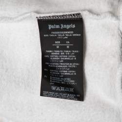 Palm Angels White Hong Kong Sprayed Logo Printed Cotton Hoodie M