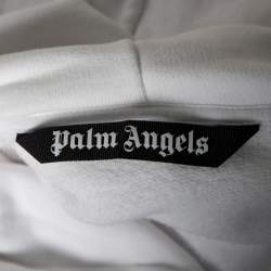 Palm Angels White Hong Kong Sprayed Logo Printed Cotton Hoodie M