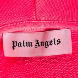 Palm Angels Pink Cotton Logo Printed Hoodie M
