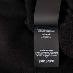 Palm Angels Black Cotton Logo Printed Hoodie M