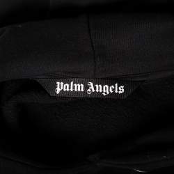 Palm Angels Black Cotton Logo Printed Hoodie M