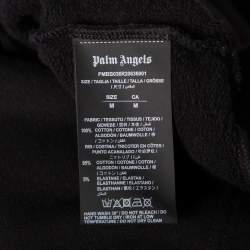 Palm Angels Black Cotton Logo Printed Hoodie M