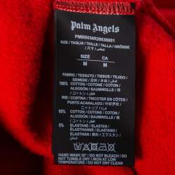 Palm Angels Red Cotton Logo Printed Hoodie M