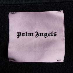 Palm Angels Black Logo Printed Cotton Crewneck Sweatshirt XL