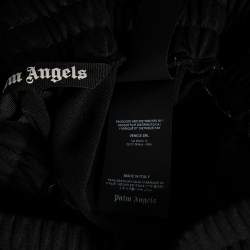 Pre Owned Palm Angels Black Jersey Contrast Trimmed Logo Printed Track Pants M 
