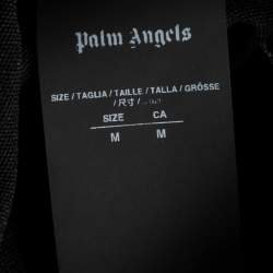 Pre Owned Palm Angels Black Jersey Contrast Trimmed Logo Printed Track Pants M 