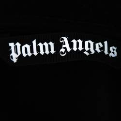 Pre Owned Palm Angels Black Cotton Logo Foil Printed Crew Neck T-Shirt L
