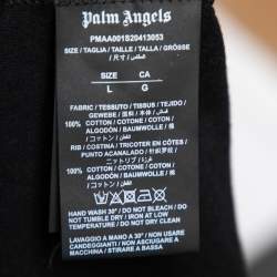Palm Angels Black Cotton Sprayed Logo Printed Crew Neck T-Shirt L