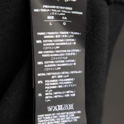 Pre Owned Palm Angels Black Cotton Logo Printed Crew Neck T-Shirt L