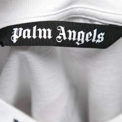 Pre Owned Palm Angels White Cotton Logo Printed Crew Neck Oversized T-Shirt M