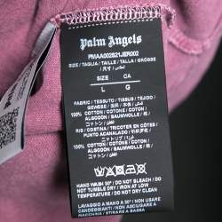 Pre Owned Palm Angels Purple Logo Printed Cotton Oversized T-Shirt L