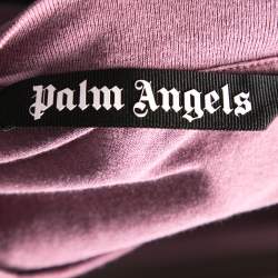 Pre Owned Palm Angels Purple Logo Printed Cotton Oversized T-Shirt L