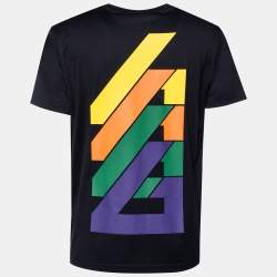 Pre Owned Givenchy Black Ice Bear Logo Printed Cotton T-Shirt L