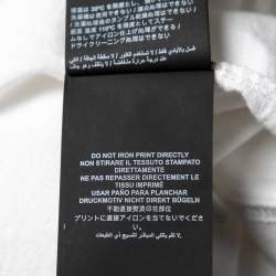 Pre Owned Palm Angels White Cotton Sprayed Logo Printed Crewneck T-Shirt L