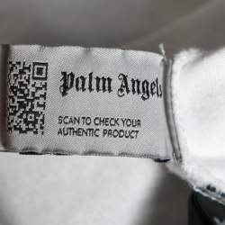 Pre Owned Palm Angels White Cotton Sprayed Logo Printed Crewneck T-Shirt L