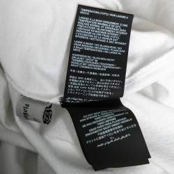 Pre Owned Palm Angels White Cotton Sprayed Logo Printed Crewneck T-Shirt L