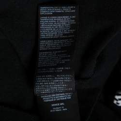 تي شيرت بالم آنجليز قطن أسود مزين مطبوع شعار الماركة أكمام طويلة رقبة مستديرة مقاس كبير (لارج)