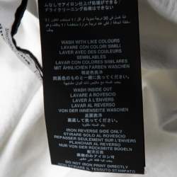 Pre Owned Palm Angels White Cotton Foil Logo Printed Crew Neck T-Shirt L