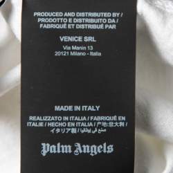 Pre Owned Palm Angels White Cotton Foil Logo Printed Crew Neck T-Shirt L