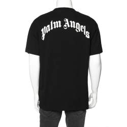 Palm Angels Black Cotton Ice Bear Printed Crewneck T-Shirt L