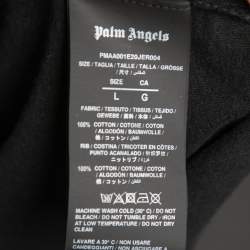Palm Angels Black Cotton Ice Bear Printed Crewneck T-Shirt L