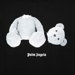 Palm Angels Black Cotton Ice Bear Printed Crewneck T-Shirt L