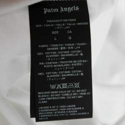 Pre Owned Palm Angels White Cotton Ice Bear Print Crew Neck T-Shirt L