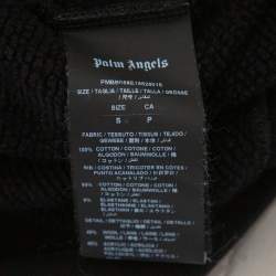 Palm Angels Black Knit Bear Applique Hoodie S