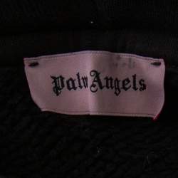 Palm Angels Black Knit Bear Applique Hoodie S