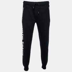 Pre Owned Palm Angels Black Cotton Knit Logo Printed Sweatpants M