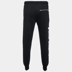 Pre Owned Palm Angels Black Cotton Knit Logo Printed Sweatpants M