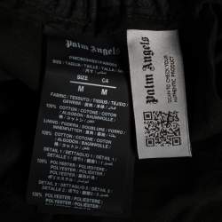 Palm Angels Black Cotton Stripe Trimmed Shorts M
