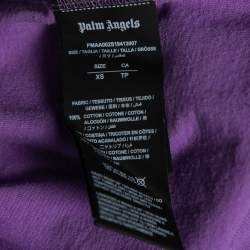 Palm Angels Purple Cotton Logo Printed Oversized T-Shirt XS