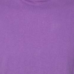 Palm Angels Purple Cotton Logo Printed Oversized T-Shirt XS