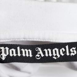 Pre Owned Palm Angels White Pirate Bear Printed Cotton Oversized T-Shirt S