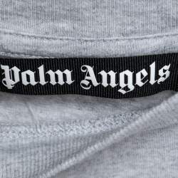 Palm Angels Grey Cotton Logo Printed Short Sleeve T-Shirt S