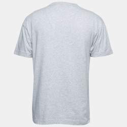 Palm Angels Grey Cotton Logo Printed Short Sleeve T-Shirt S