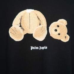 Palm Angels Black Cotton Bear Embroidered Sweatshirt XL