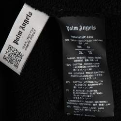 Palm Angels Black Cotton Bear Embroidered Sweatshirt XL
