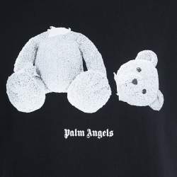 Pre Owned Palm Angels Black Cotton Teddy Bear T-Shirt M
