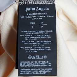 Pre Owned Palm Angels Cream Greetings From California Printed Cotton Knit Oversized T-Shirt S