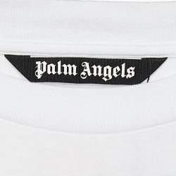 Palm Angels White Spray-effect Logo printed Cotton Oversized T-Shirt S