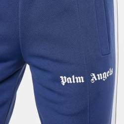 Palm Angels Blue Jersey Side Stripe Detail Track Pants S