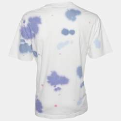 Pre Owned Palm Angels White Tie Dye Printed Cotton Knit Oversized T-Shirt S