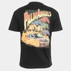 Pre Owned Palm Angels Black Printed Cotton T-Shirt M